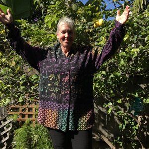 Women's batik long sleeved overshirt